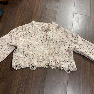 Multi colored knit crop top sweater